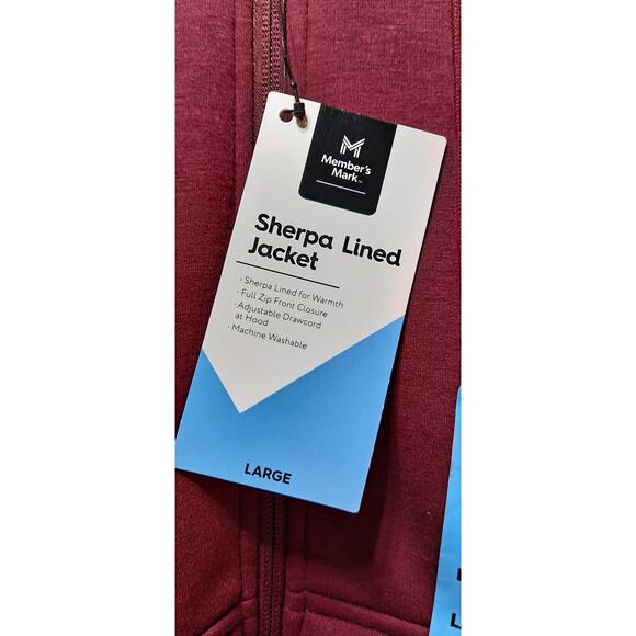 Women's Maroon Sherpa Lined Jacket w/Hoodie L (NWTags) - Picture 4 of 6